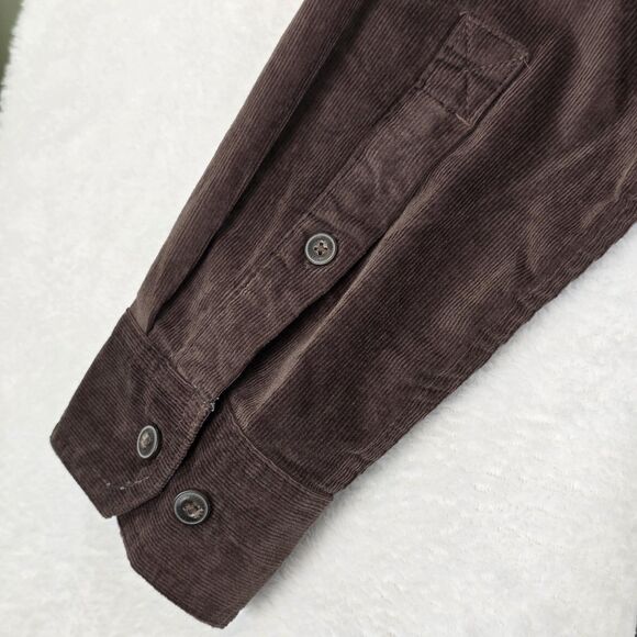 Toad&Co Shirt Mens Large Brown Cruiser Corduroy Long Sleeve Button Ridged Wales - Picture 8 of 15